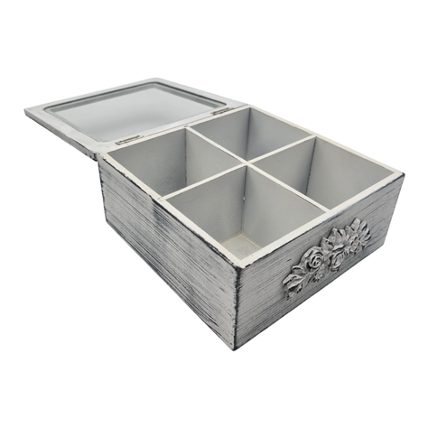 Caja De Te Porta Te Caja Para El Te Gris 4 Divisiones-2