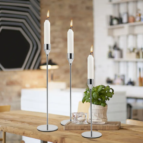 Set 3 Candelabros Porta Velas Plateado Decora Centro De Mesa-8