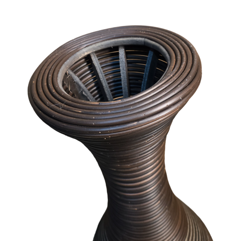 Jarron Florero Decorativo Tejido Rattan Moderno Marron 60 CM-6
