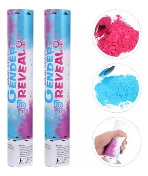Confeti Tubo Cañon Revelador De Genero 30cm Papelillo Polvo-0