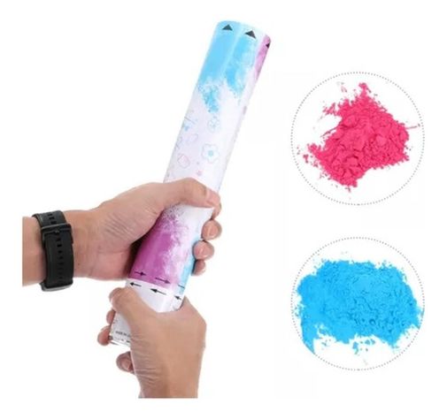 Confeti Tubo Cañon Revelador De Genero 30cm Papelillo Polvo-1