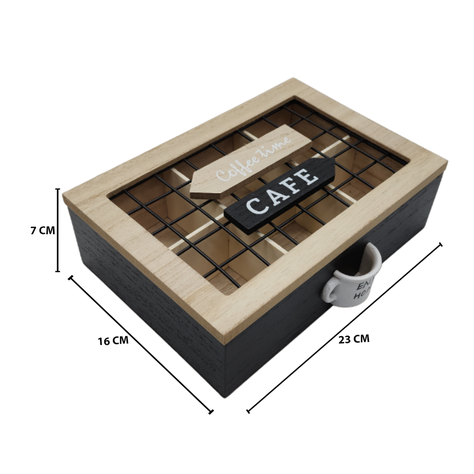 Caja De Te 6 Divisiones Tapa Con Diseño Decorativa Decohogar-4
