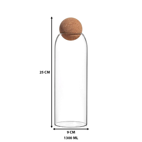 Set 3 Botellas Frascos Vidrio Transparente Tapa De Corcho XL-7