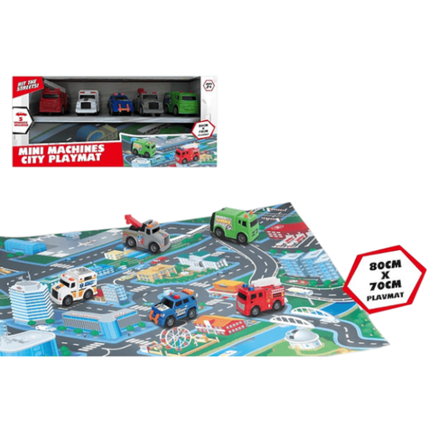 Set Juego Alfombra Para Niños Parking Autitos 5 Vehiculos-1
