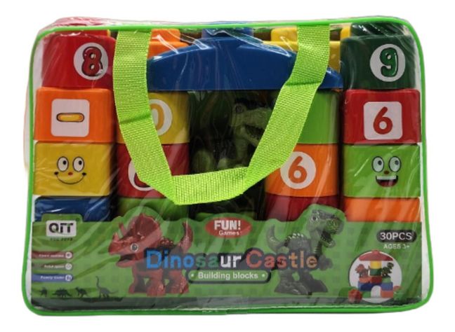 Set Bloques Y Dinosaurios Grande 30 Piezas Con Bolso Estuche-5