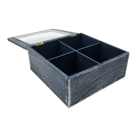 Caja De Te 4 Divisiones Tapa Diseño Tea Caja Para El Te Azul-5