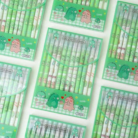 Set 12 Lapices Boligrafos Tinta Gel Negro Diseños Kawaii-2