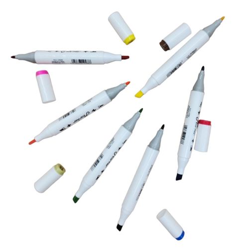 Set Marcadores Doble Punta 18 Lapices Plumones Arte Marker-7