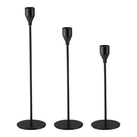 Set 3 Candelabros Porta Velas Negro Decora Centro De Mesa-0