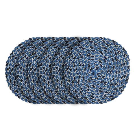 Set 6 Individuales Circulares Trenzados Completo Azul Blanco-1