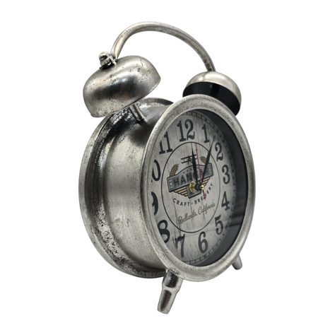 Reloj De Mesa Analogico Hierro Vintage Decorativo Plateado S-1