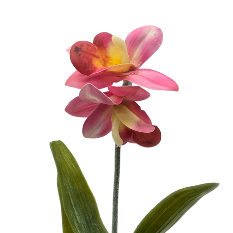 Planta Artificial Orquidea Rosada Macetero De Ceramica-1