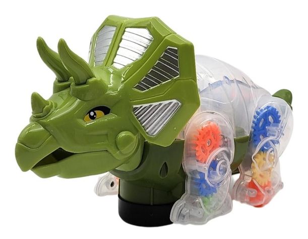 Dinosaurio Triceratops Musical Gear Dino Juguete Didáctico-0