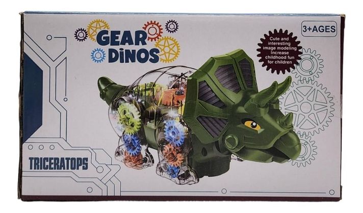 Dinosaurio Triceratops Musical Gear Dino Juguete Didáctico-1