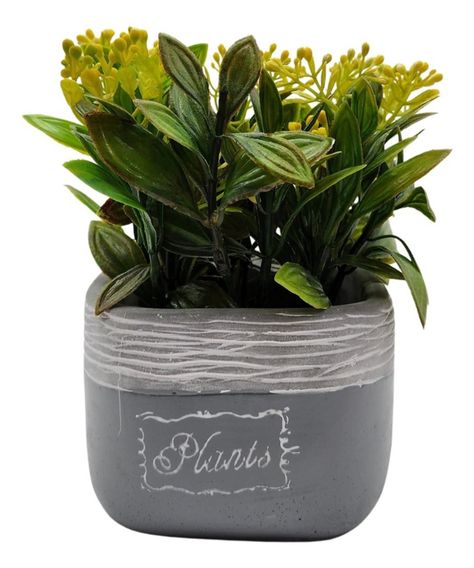 Planta Artificial Macetero Cerámica Vintage Plants Cubo-0
