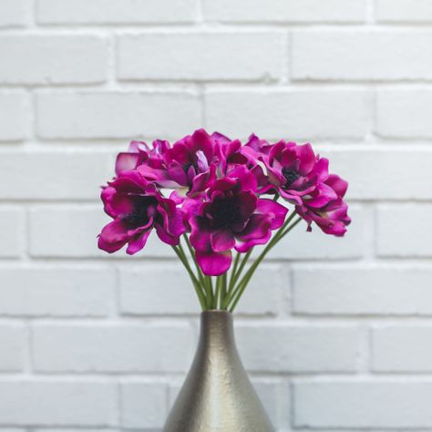 Anemona Morada Flor Artificial by Le Bouquet 40,6 cm-4