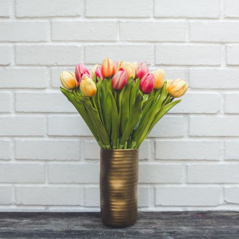 Tulipan Amarillo Flor Artificial by Le Bouquet 48 cm-3