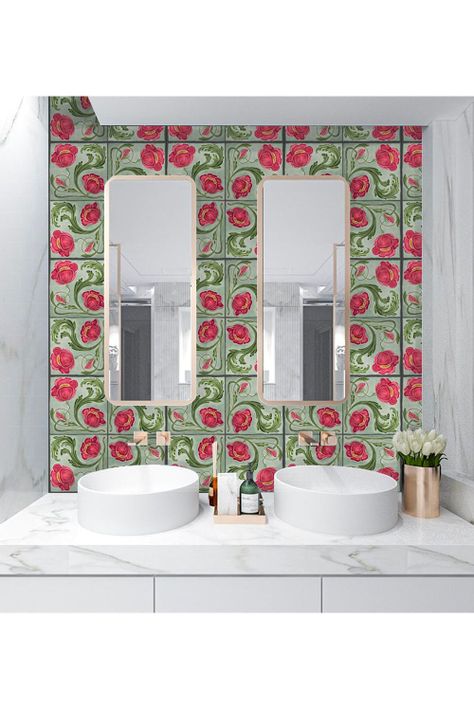 Baldosa Autoadhesiva RED POPPY-2