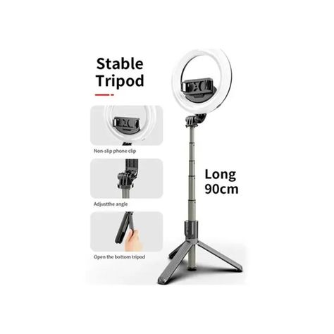 Aro De Luz Led Selfie Stick Monopod Con Tripode Bluetooth-3