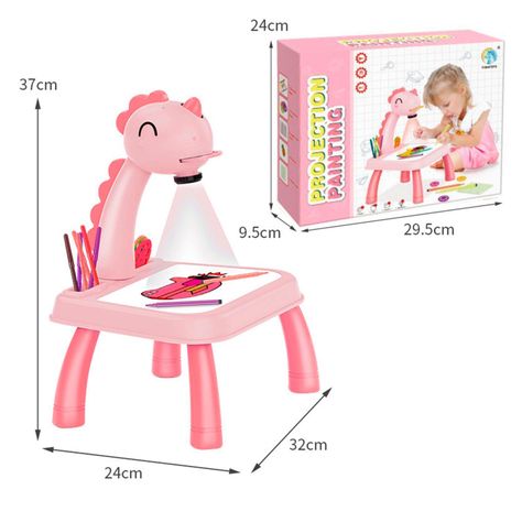 Proyector Tablero De Dibujo Juguete Educativo Aprendizaje Diseño Dragon Rosa-2