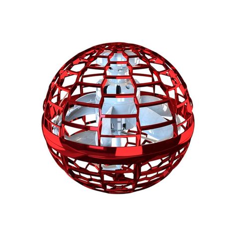 Dron Pelota Voladora Rojo Luces Rgb Recargable Flying Control Remoto On/off-0