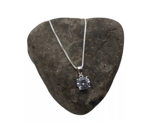 Collar Mujer Punto De Luz Plata Italiana 925-0