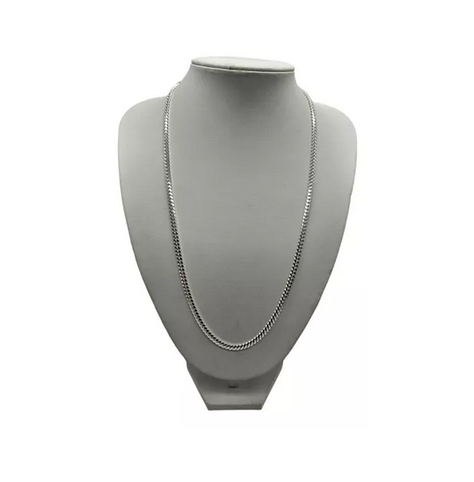 Cadena Cubana Plata Fina Italiana 925 - 4 Mm Collar Hombre-0