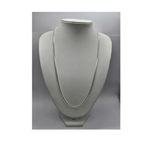 Cadena Cubana Plata Fina Italiana 925 - 4 Mm Collar Hombre-3