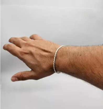 Pulsera Hombre Turbillon Plata Italiana 925-1