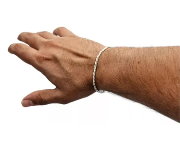Pulsera Hombre Turbillon Plata Italiana 925-3