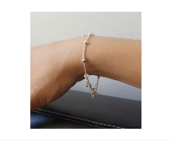 Pulsera Mujer Plata Italiana 925 Virgen Con Regula-3