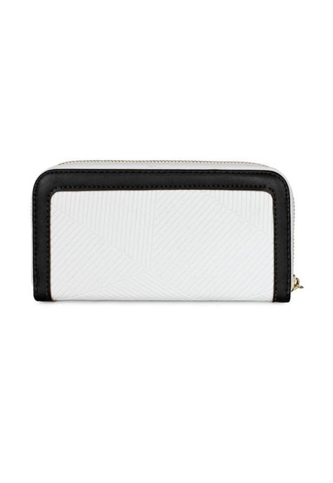 Billetera mujer Greta blanca y negra Carven Paris-3