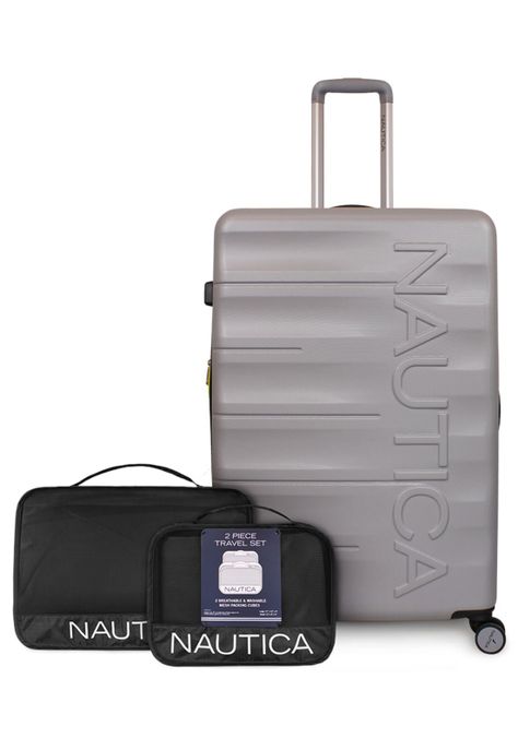 Pack Maleta grande Ibiza 23kg gris + Organizador Nautica-0
