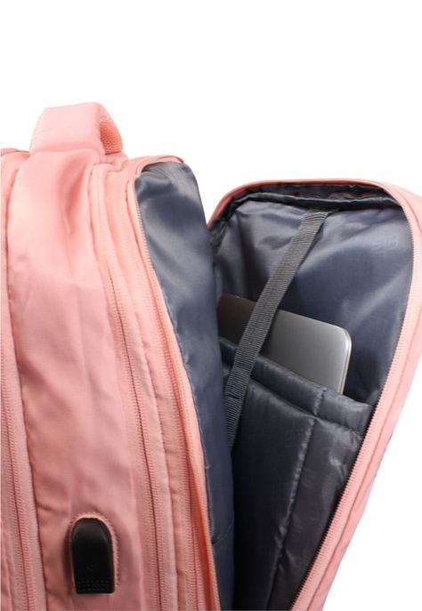 Mochila Viral rosada con usb Swiss Bag-2
