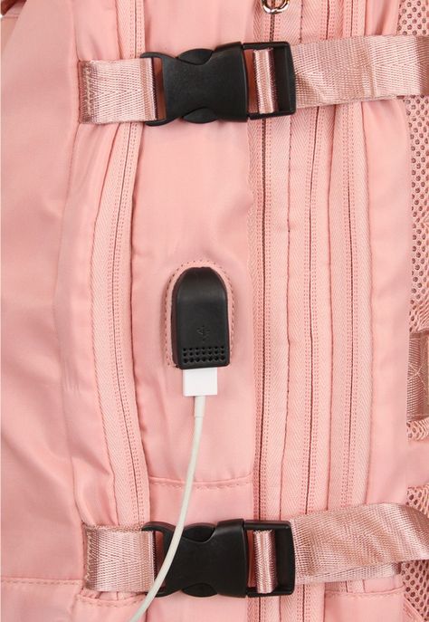 Mochila Viral rosada con usb Swiss Bag-5