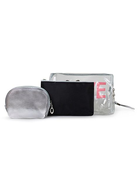 Cosmetiquero Emi 3 Pzas Silver - Black-1
