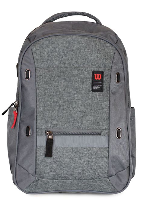 Mochila Wilson Ejecutiva Seul gris con porta notebook y usb-0