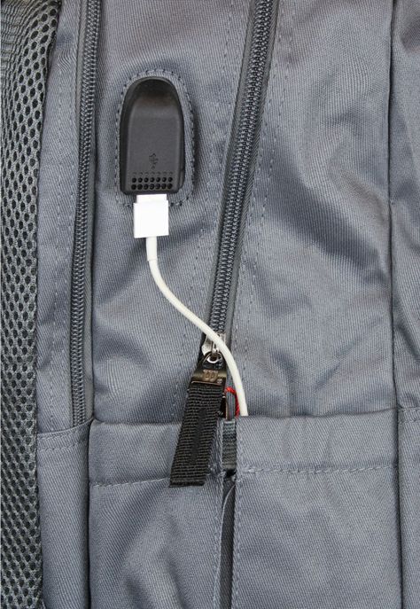 Mochila Wilson Ejecutiva Seul gris con porta notebook y usb-4