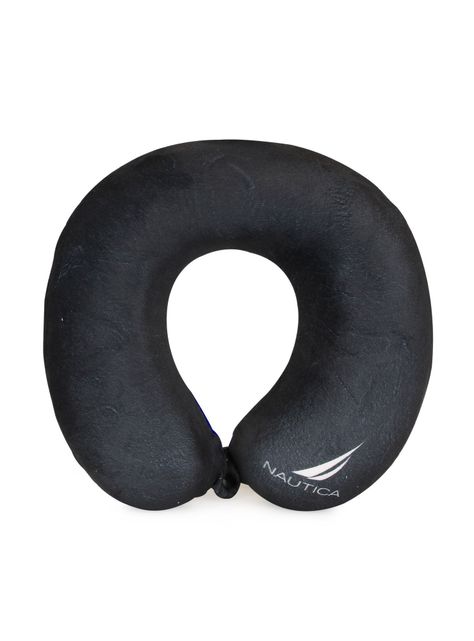 Almohada de viaje Memory Foam Negra-Blanco Nautica-1