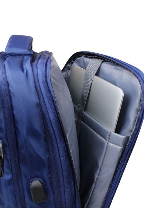 Mochila Viral azul con usb Swiss Bag-2