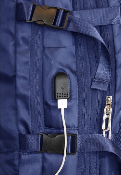 Mochila Viral azul con usb Swiss Bag-5
