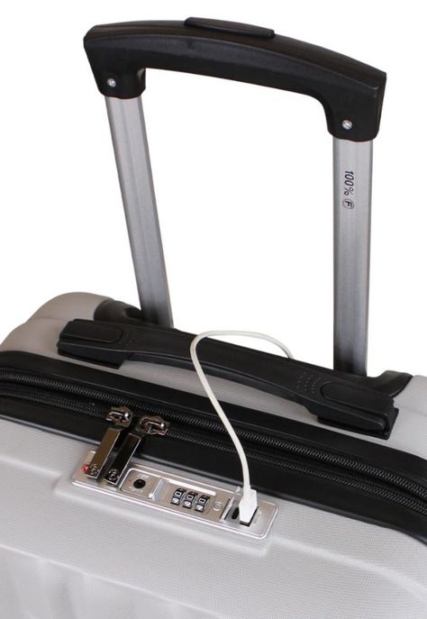 Maleta Flip de cabina con usb gris F la Maleta de Chile-5