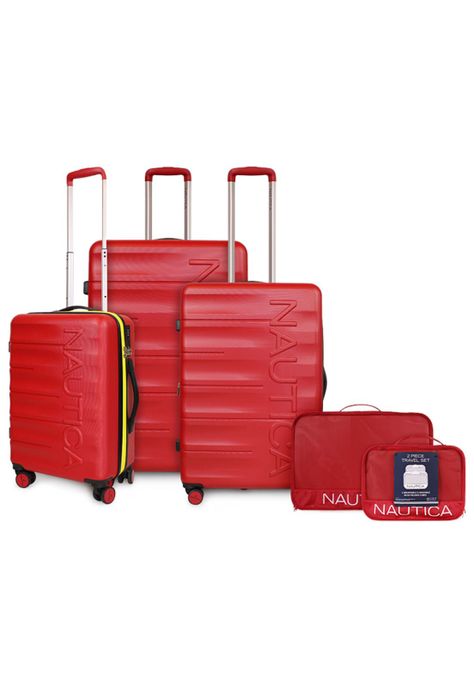 Set 3 Maletas Ibiza S+M+L roja + Organizador Nautica-0