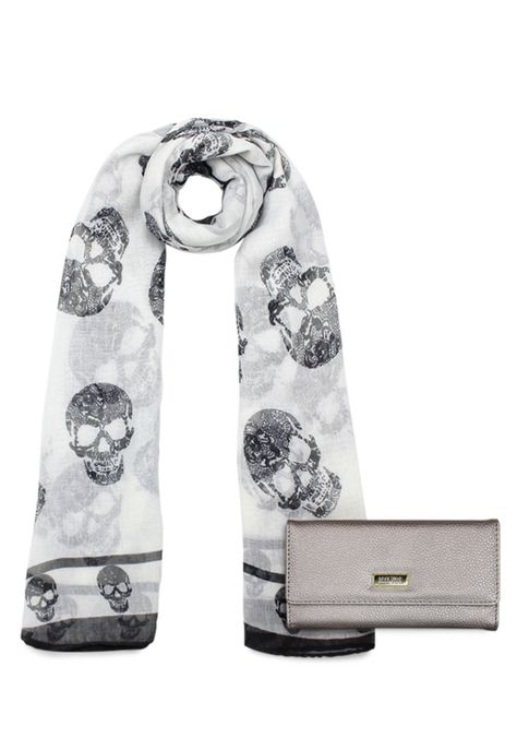 Pack Billetera Fidelia gris + Pañuelo Oni blanco Kenneth Cole-0