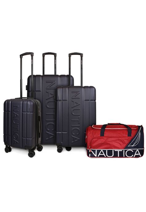 Set 3 Maletas Amsterdam S+M+L + Bolso Mannar M rojo Nautica-0