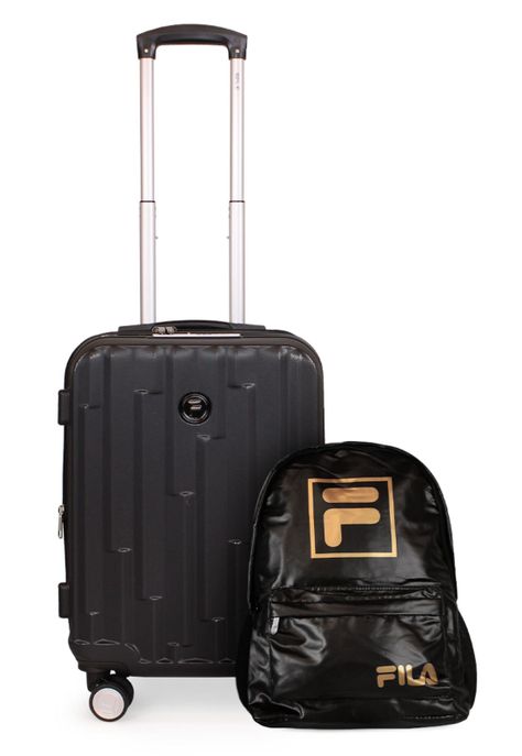 Pack Maleta cabina Flip negra 10kg + Mochila Fila Bolonia-0