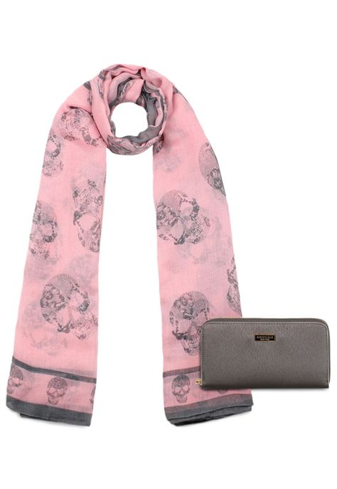 Pack Billetera Ava gris + Pañuelo Oni pink Kenneth Cole-0