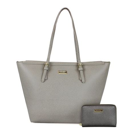 Pack Cartera Tempo Taupe + Billetera Trifold Gris-0