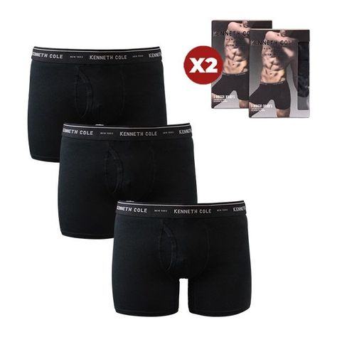 Pack 6 Boxer talla L Negro-0