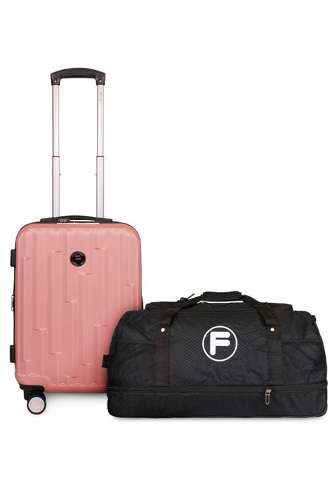 Maleta de cabina Flip rosada + Bolso enrollable Goliat 80lts F-0